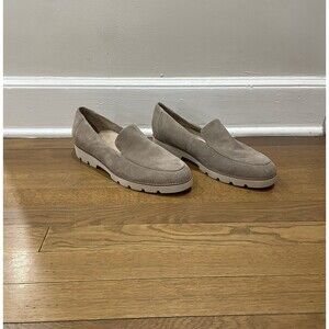 Vionic Orthaheel Kensley Womens Suede Slip On Loafers Shoes Size 12 WIDE Beige